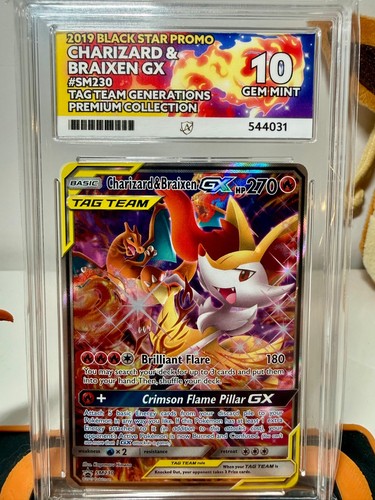 Charizard & Braixen-GX graded ACE 10 for sale on eBay