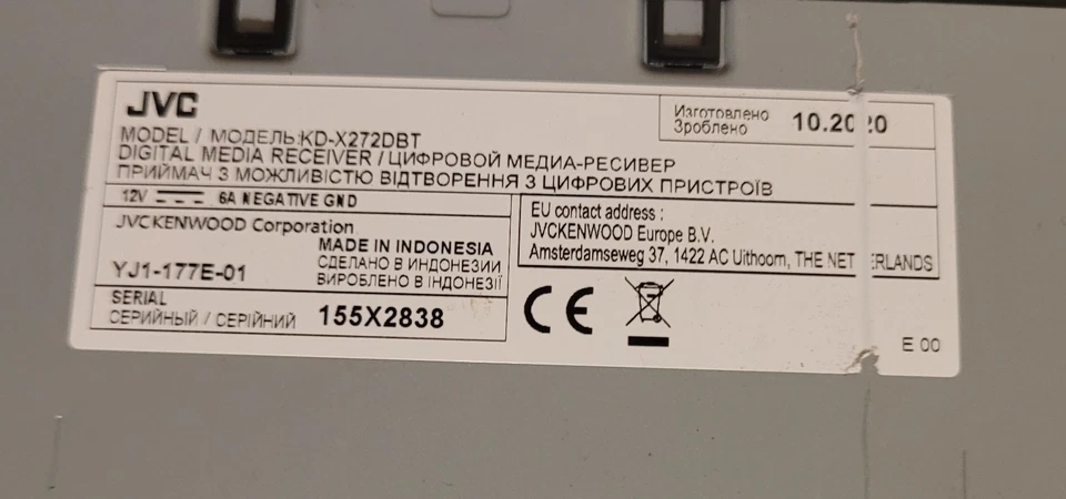 Car Stereo JVC KD-X272DBT with DAB BLUETOOTH AUX USB FM Radio Cable FIAT - Image 3 of 4