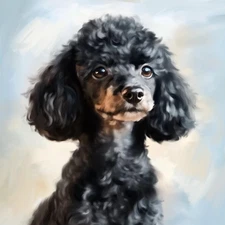 Custom Dog Portrait from Photo, Toy Poodle Painting in Oil or Acrylic Style