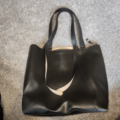 DONNA KARAN DK Large Leather Tote Bag Black 