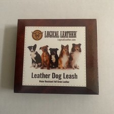 Logical Leather 12''Dog Leash Water Resistant Full Grain Leather 12TL-YL