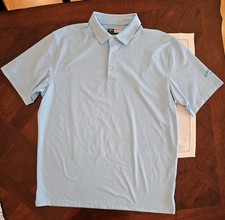 Callaway Opti-Dri Men's Golf Polo Shirt Large Aqua Blue Stripe Short Sleeve EUC
