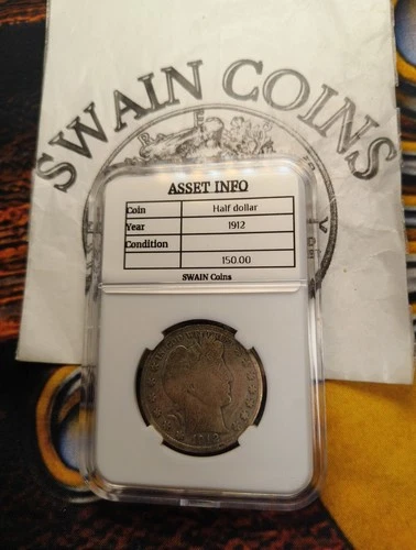 1912-S  50C San Francisco Mint Silver Barber Half Dollar E10-102