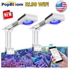 2x PopBloom RL90 WiFi Reef Led Aquarium Light 48 Reef Coral Marine Tank 80-120cm