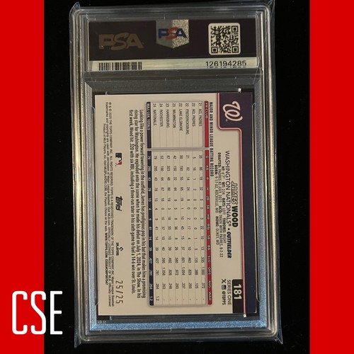 Topps 2025 Series 1 - James Wood — Wood Parallel SSP Card /25 “”Book End”” - Bild 2 von 2