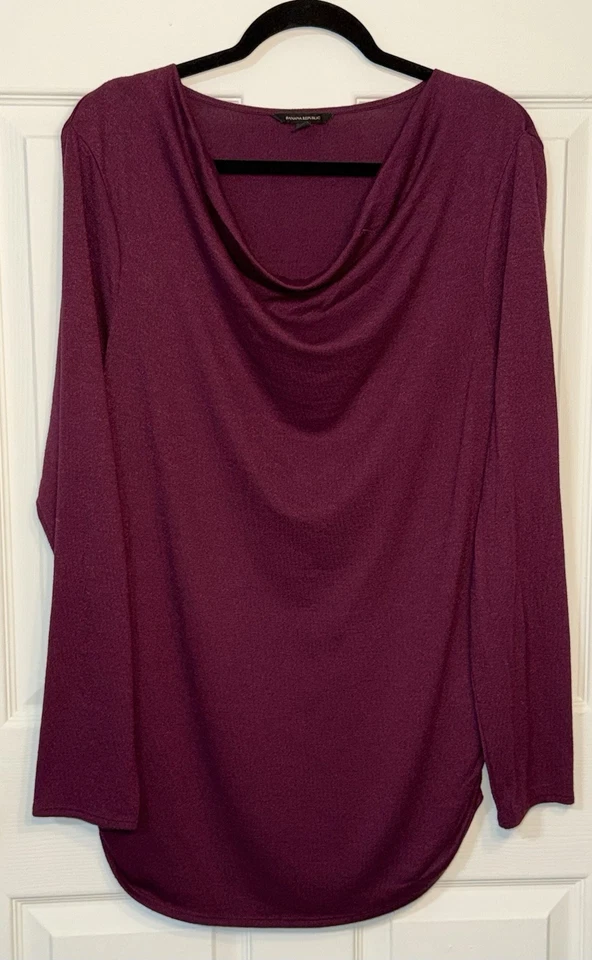 Banana Republic Women’s Lightweight Sweater Shirt Scoop Neck Long Sleeve Size XL - Image 4 of 4