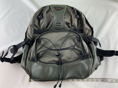 TUMI T2 Backpack Excursion Carry On Travel Bag Ballistic Olive Black #6788 - Picture 2 of 21