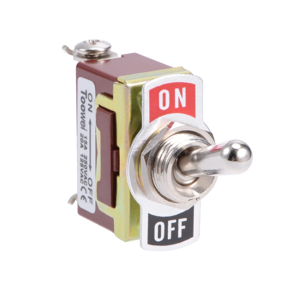 SPST Rocker Toggle Switch Heavy-Duty 15A 250V 20A 125V 2P ON-OFF Switch 3pcs Foto 2 de 3