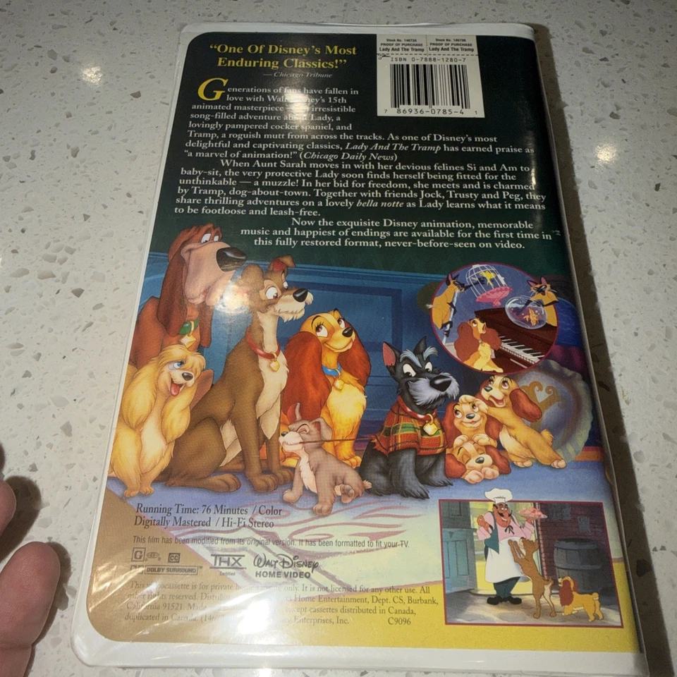 Walt Disney's Masterpiece Lady and the Tramp 1998 VHS Clamshell Edition - Image 2 of 4