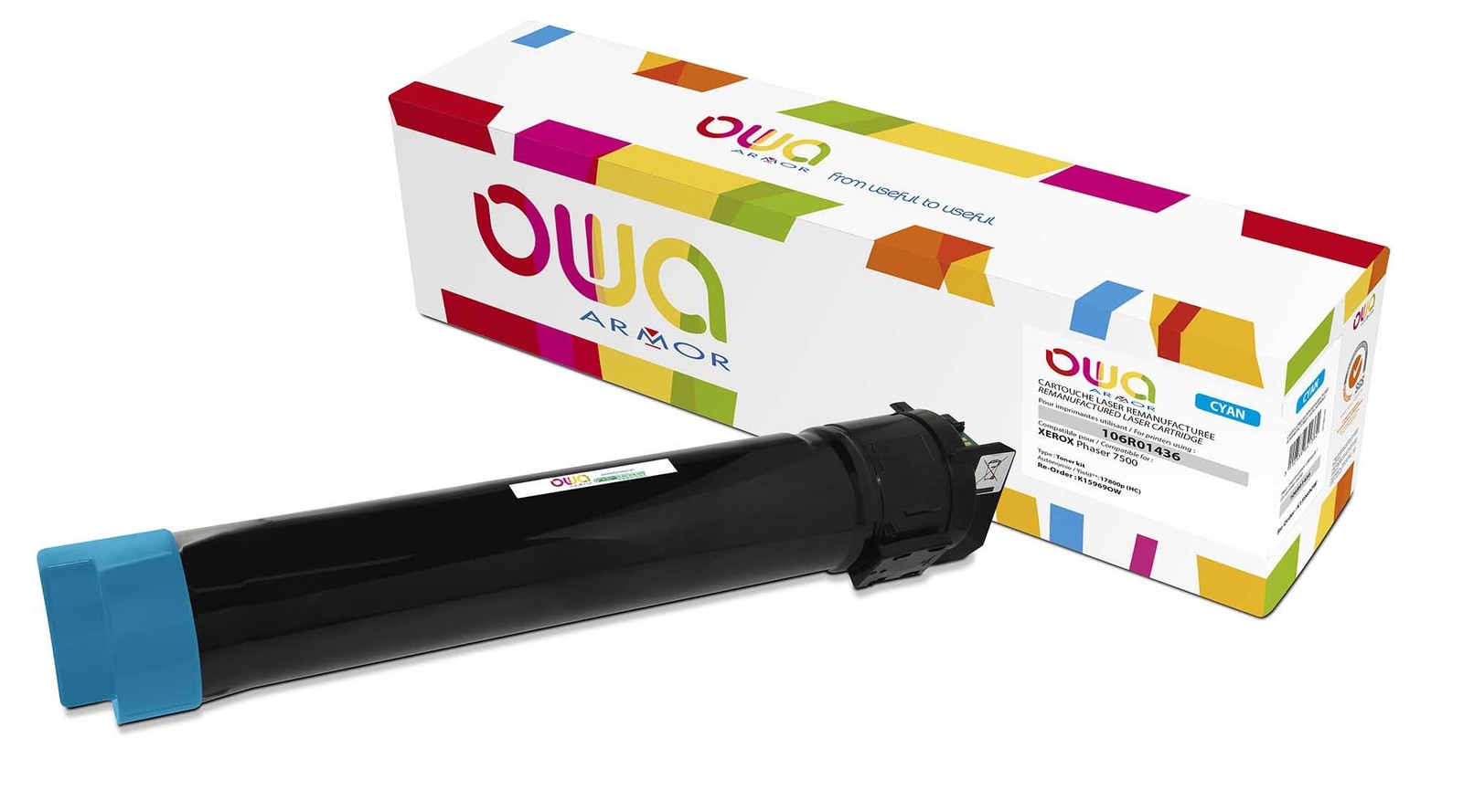 Toner laser cyan remanufacturé K15969OW compatible avec imprimante Xerox