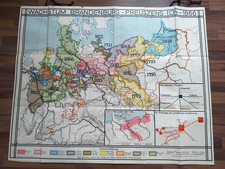 Lehrkarte Wachstum Brandenburg Preußen a. Leinen 1936 95x117 cm , 090126-10