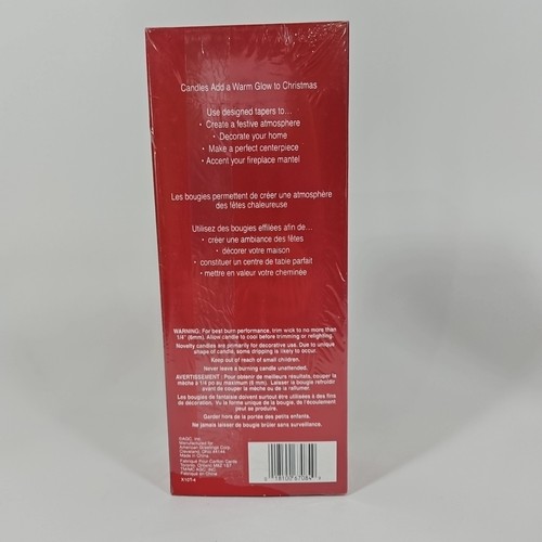 Vintage Christmas Flower RED Taper Wax Candles 10" New In Box Guild House - Picture 4 of 4
