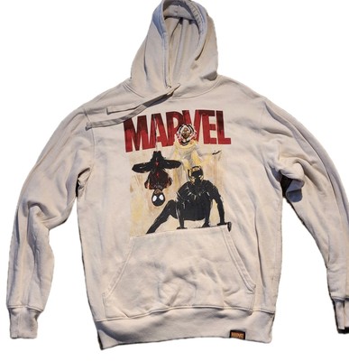 OFFICIAL MARVEL BLACK PANTHER THEME, BEIGE HOODIE, MEDIUM, PRE OWNED EXCELLENT