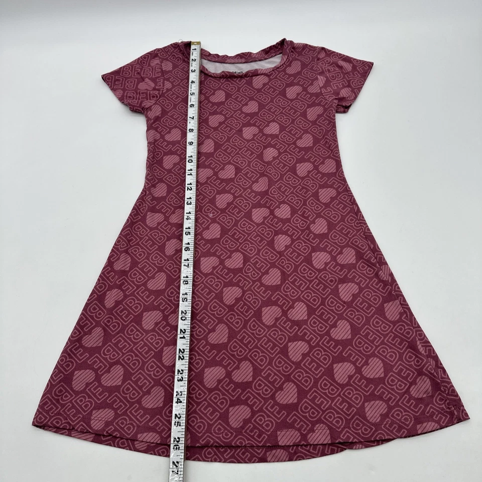 Vestido feminino Bebe tamanho S 6/7Y estampa rosa logotipo Aop ..#36176 - Imagem 3 de 4