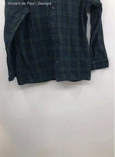 Women's J.Crew Green Plaid Long Sleeve Pajama Top - Size Medium - Picture 2 of 7