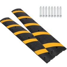6 ft Speed Bumps, 2 Pack 2 Channel Modular Heavy-Duty Rubber Speed Humps