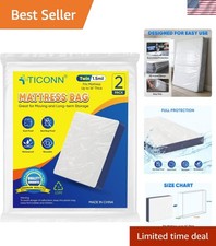 Twin Size 2PK Mattress Storage Bags - Waterproof, 1.5 Mil Heavy-Duty Protection