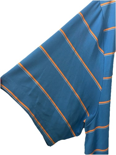 Under Armor Men’s Polo Golf Shirt 2XL/2TG/2XG Blue & Orange Striped Heatgear - Picture 4 of 5