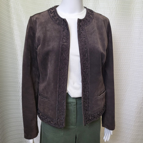 Chaqueta Bolero de Gamuza Corta CHICO'S Marrón Moca Para Mujer XS/S - Imagen 1 de 10