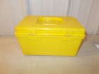 Vintage Wilson Wil-Hold Sewing Box w/ Tray Yellow 9.75" x 6.5" x 5.5" — photo 4