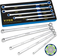 5-piece Extra Long Box End Wrench Set Metric 8mm-19mm 6 Point Extended Bolt...