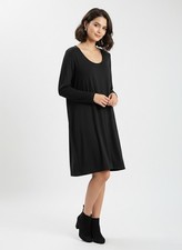 Karen Kane Women's Black Long Sleeve Dress Size XL Scoop Neck Shift  Classic