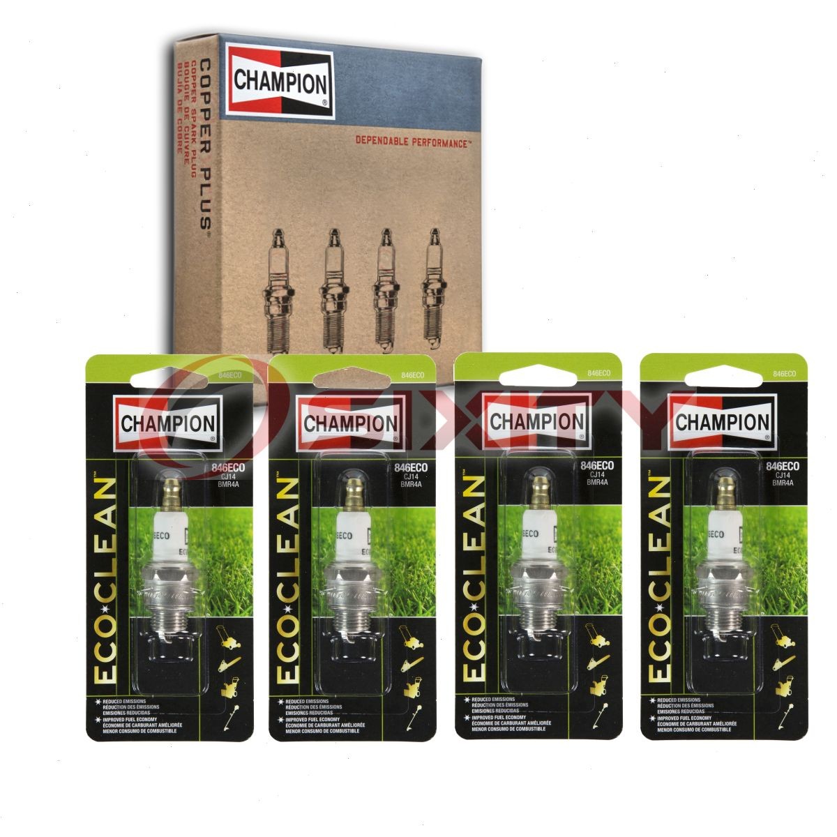 4 pc Champion 846ECO Spark Plugs for 5628 Ignition Wire Secondary bg
