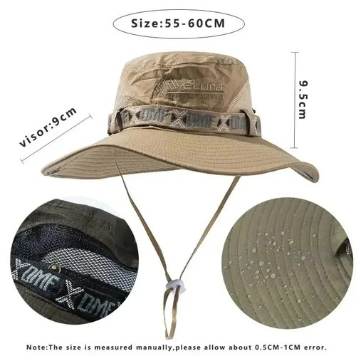 Sombrero Cubo Verano Hombres Exterior Protección UV Ala Ancha Panamá Safari Caza Hiki - Imagen 4 de 10