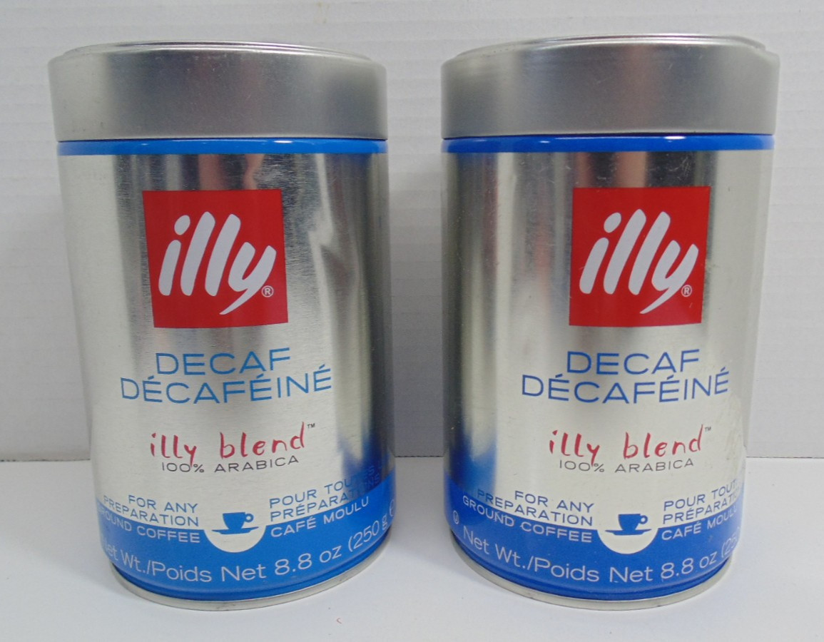 2 Pack illy Blend DECAF Ground Coffee Classic Roast, 8.8 oz 