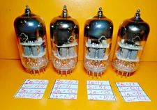 4 pcs NEW 6N23P-EV / ECC88 / 6DJ8 Reflector tubes Same Date O-Getter 12.1989