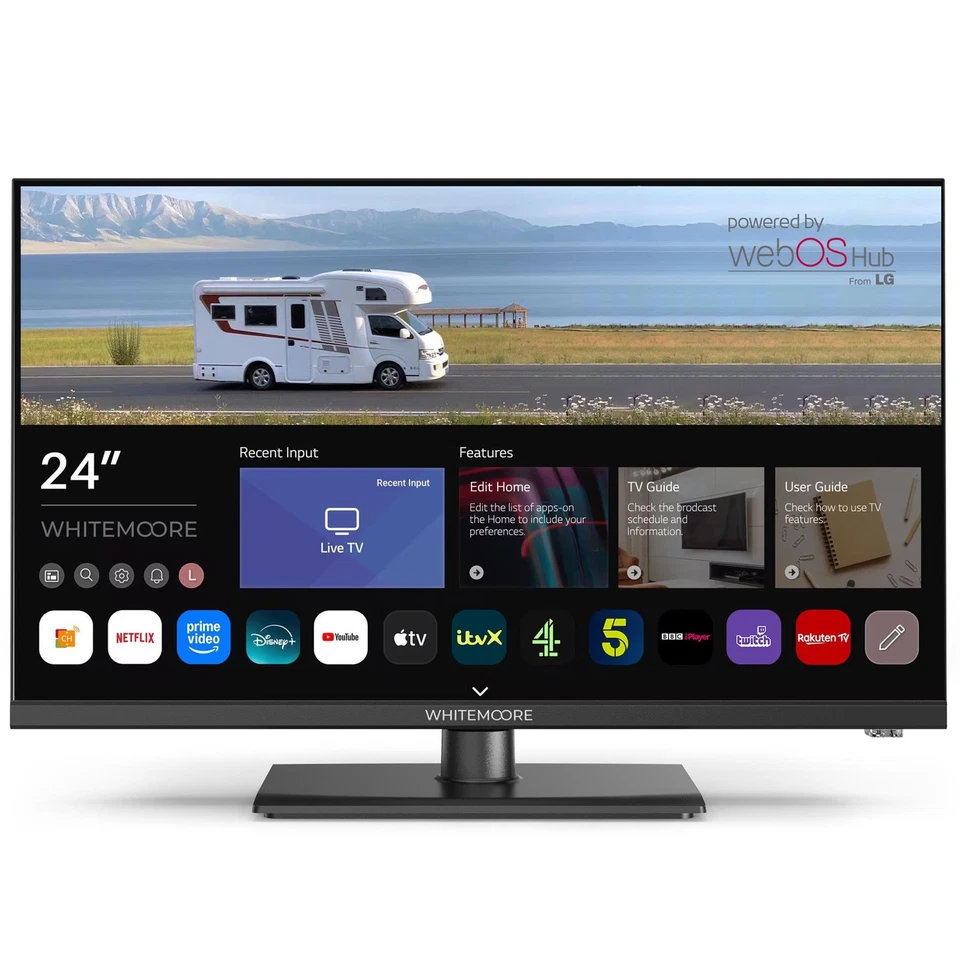 Whitemoore 24" 12V/24V Smart TV Full HD WebOS Freeview Play Freesat Caravan TV