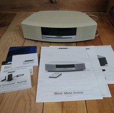 Bose Wave Music System White W Power Cord Paperwork No Remote Works