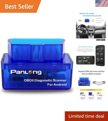 Panlong OBDII Bluetooth Car Code Reader - Android-Compatible Diagnostic Tool