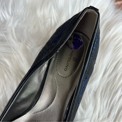 Bandolino Square Toe Block Heel Bow Top Slip On Heeled Flats - Picture 3 of 4
