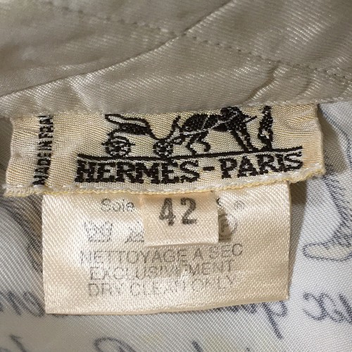 HERMES Silk Shirt Traite Des Armes Women'S Fr42 Uk14 Us10 Xlsize Used A1 - Picture 6 of 10