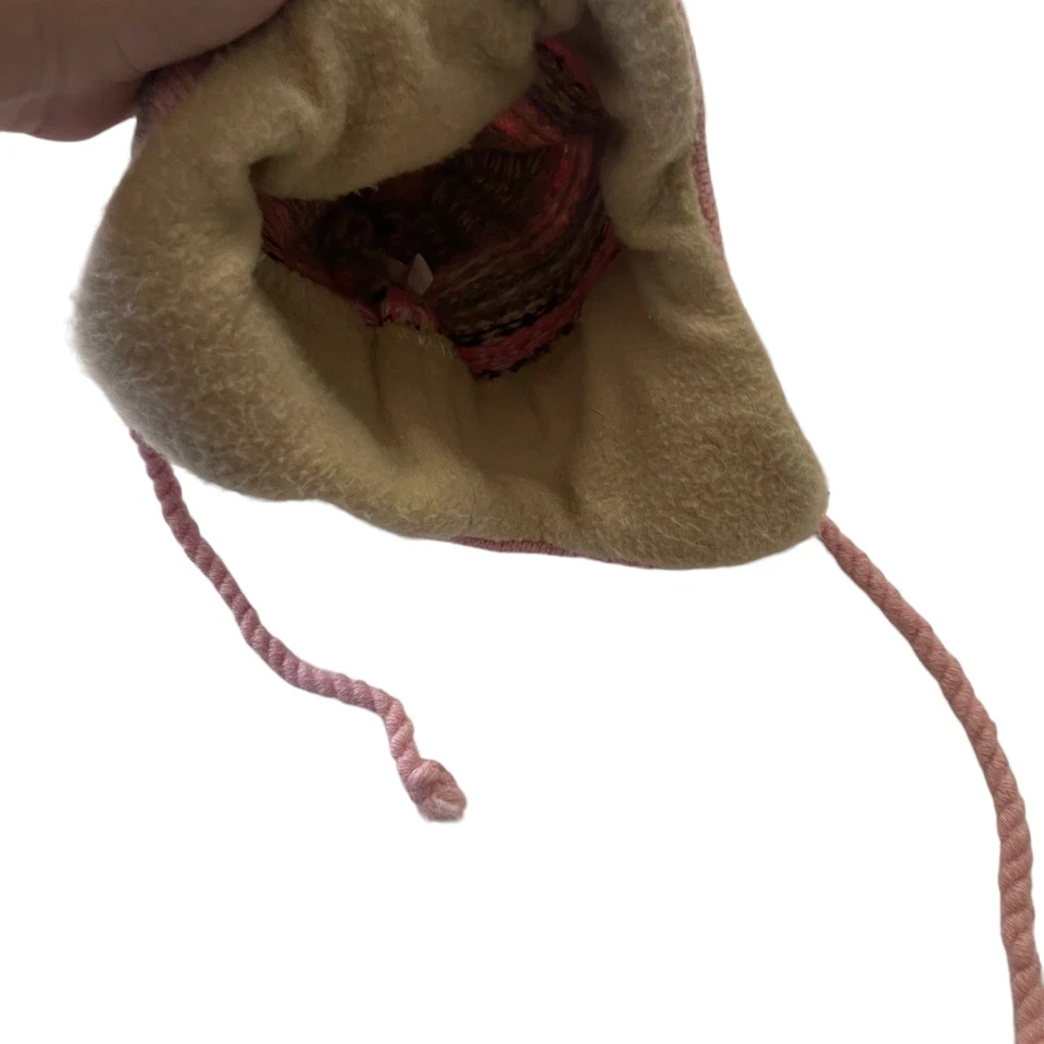 Gorro de nieve de invierno de lana rosa de lana para niñas de piel de tortuga OS Foto 2 de 4