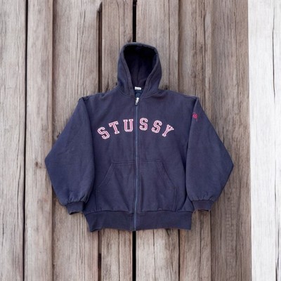 Old Stussy 90S Usa Vintage Zip Hoodie Men