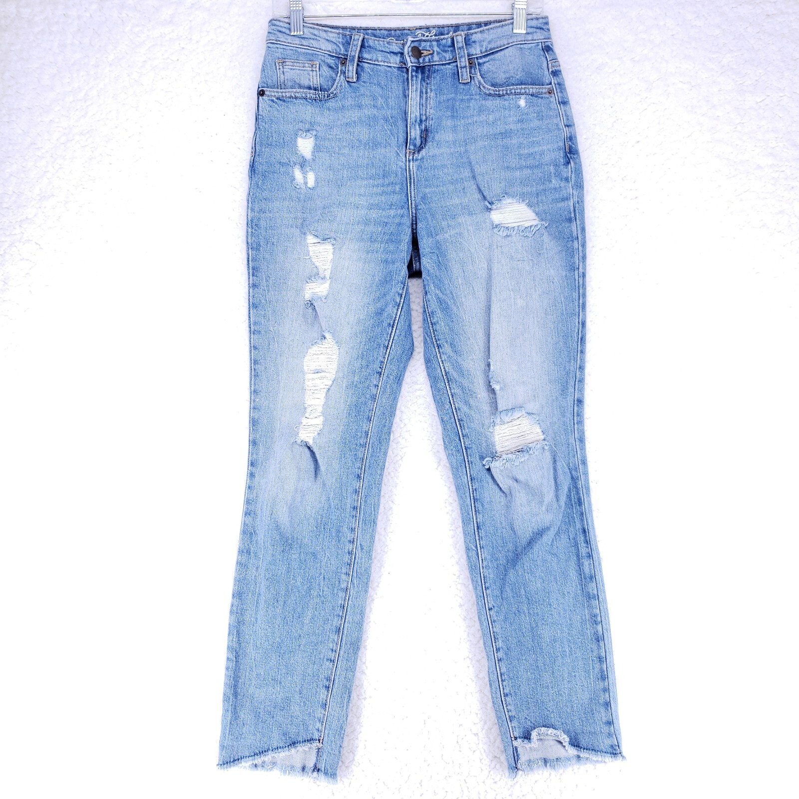 Universal Thread Destroyed Straight Raw Hem Jeans… - image 1