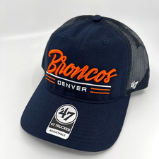 Denver Broncos Hat Mens Blue Snapback '47 Brand Trucker Mesh NFL Football New