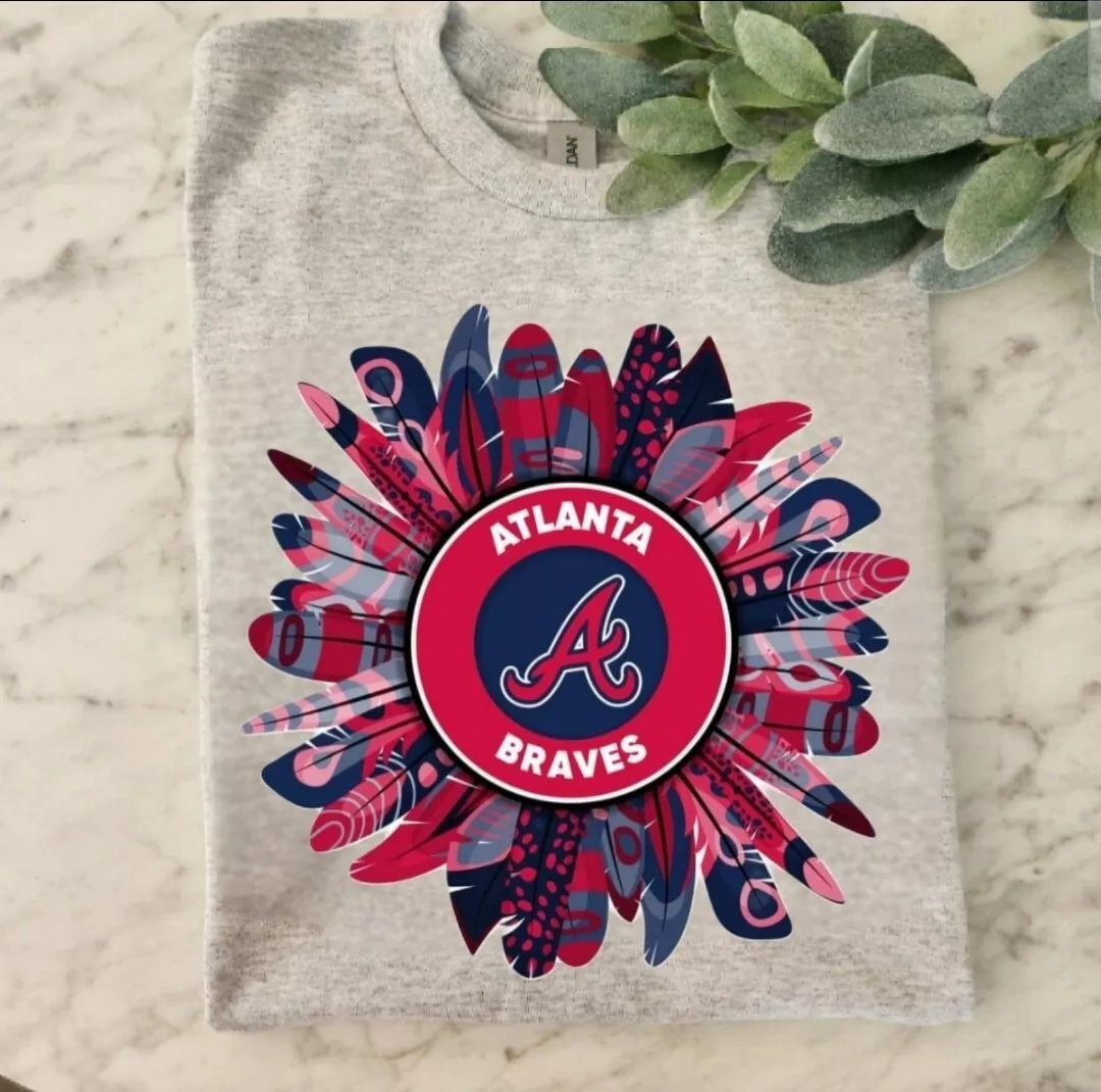 Atlanta braves Shirt MLB cute gift popular feather sunflower popular