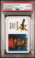 NOLAN RYAN 1981 PERMA-GRAPHICS SUPER STAR CREDIT CARD - PSA 8