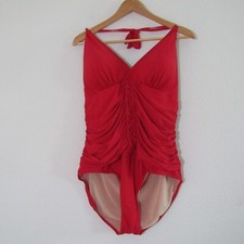 Swimsuits For All One Piece Swimsuit 22 Red Ruched Underwire Tummy Control Beach