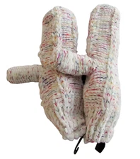 INC International Concepts Ivory Speckled Space Dye Fleece Chenille Mittens 