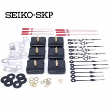 Seiko-SKP Quartz Battery Clock Movements Kit with Hands, 1/8" Shaft (Set of 6)