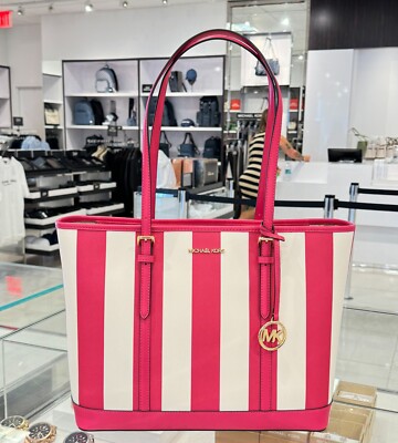 MICHAEL KORS JET SET TRAVEL LARGE TOP ZIP SHOULDER TOTE BAG