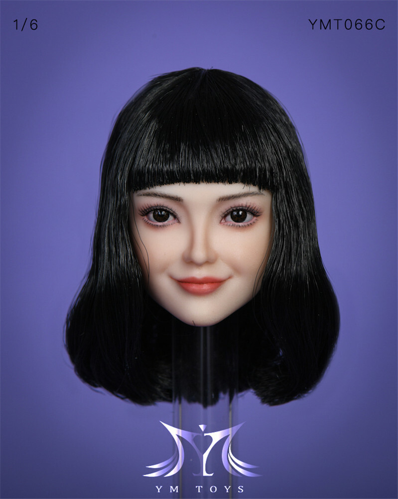 1/6 女性ヘッドC（ブラックショートヘア）YMT-076C YMtoys】YMT076 A/B/C 1/6 Beauty Headsculpt 1/6スケール 植毛
