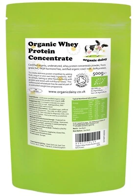 Organic Whey Protein Concentrate 500g 1kg Bulk Grass Fed Hormone Gluten Soy Free