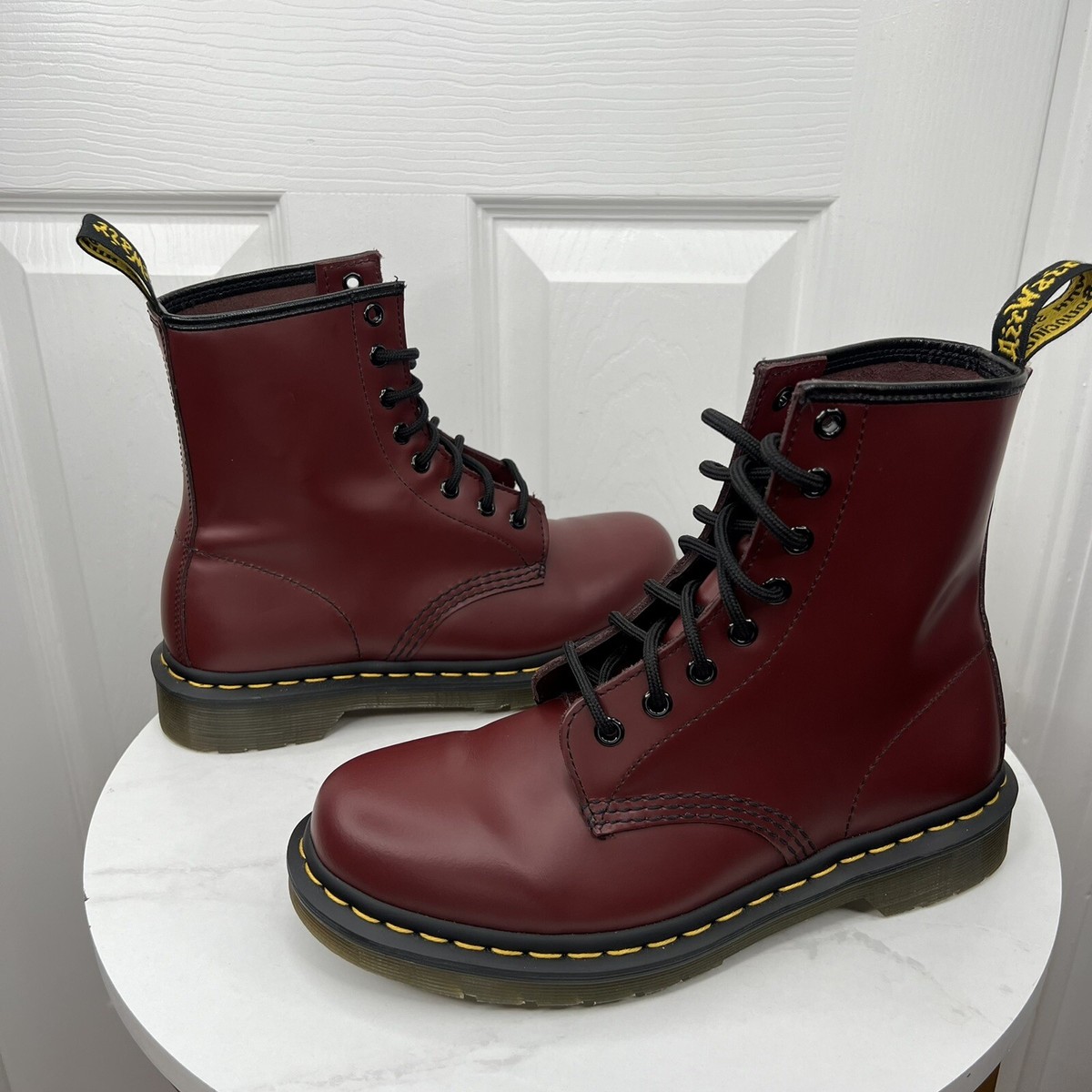 Dr Martens Air Wair 1460 Leather Boots 6M Cherry Red Combat 
