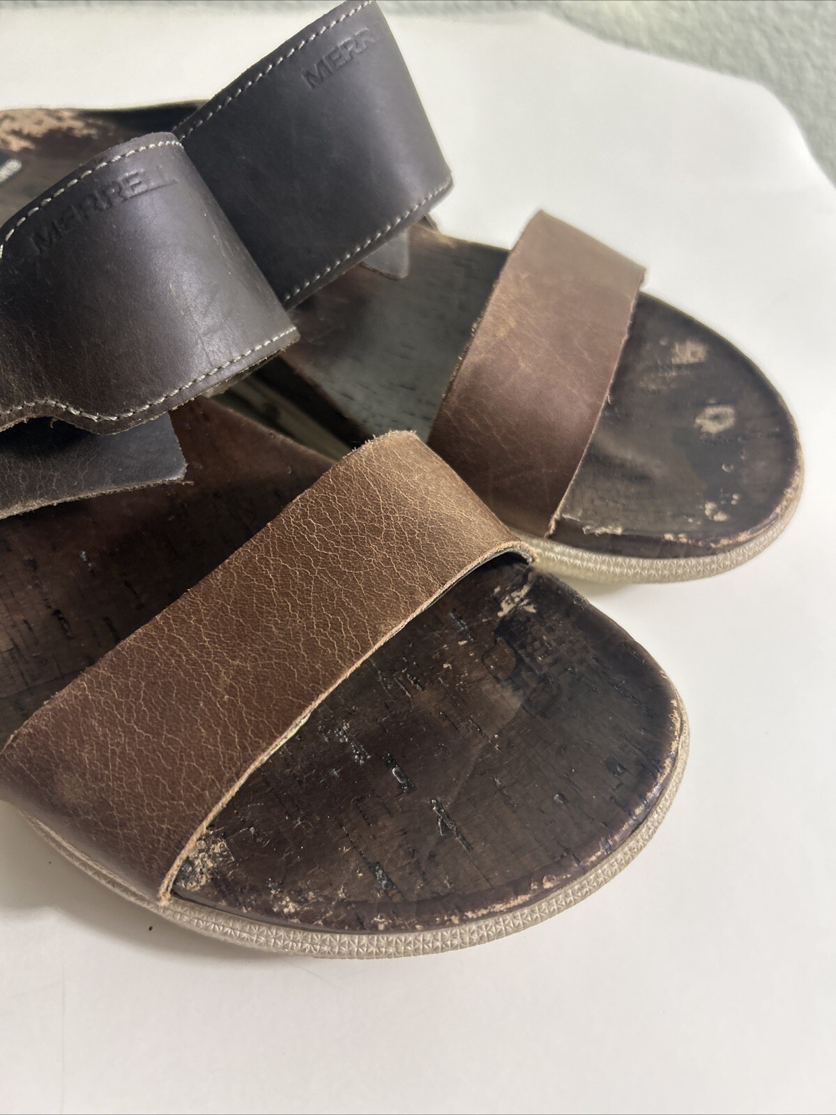 Sandali donna Merrell Around Town Vertiver taglia 8 marrone slip on