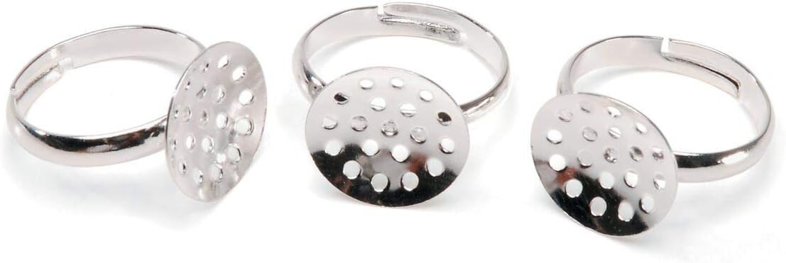 Darice Jewelry Designer 3 Piece Adjustable Beadable Cha-Cha Ring Blanks ...